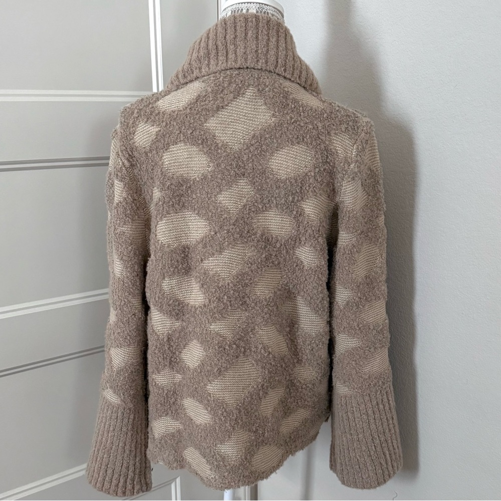 Anthropologie Tan Intarsia Spotted Cardigan by Rosie Meira | Size S | NWT - Picture 6 of 7